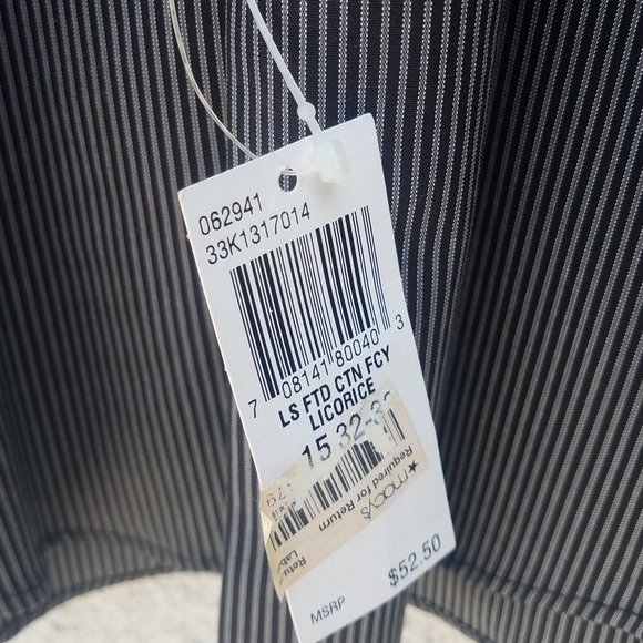 Calvin Klein Black & Grey Striped Dress Shirt - Picture 15 of 16